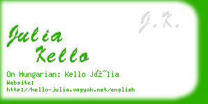 julia kello business card